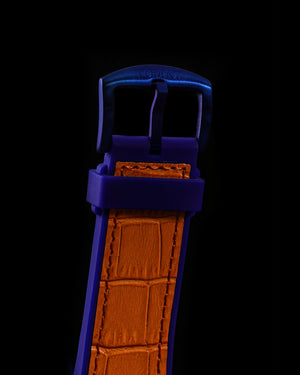 
                  
                    Load image into Gallery viewer, Xavier XL TW033-D9 (Blue) with Orange Swarovski (Orange Bamboo Leather Strap)
                  
                