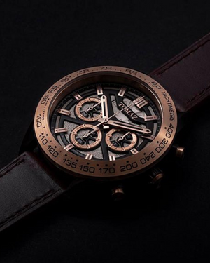 
                  
                    Load image into Gallery viewer, Tomaz Men&amp;#39;s Watch TW011-D2 (Rose Gold) Black Leather Strap
                  
                