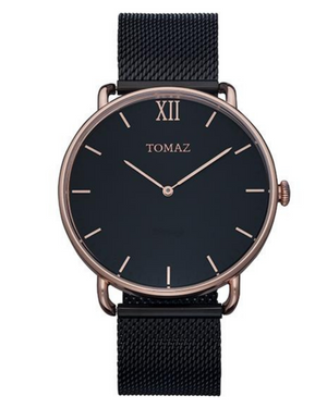 
                  
                    Load image into Gallery viewer, Tomaz Man&amp;#39;s Watch G1M-B (Rosegold/Black) Black Mesh Strap
                  
                