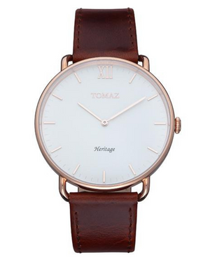 
                  
                    Load image into Gallery viewer, Tomaz Man&amp;#39;s Watch G1M-C (Rosegold/White) Brown Leather Strap
                  
                