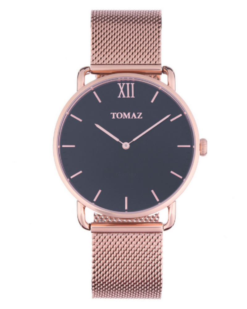 Tomaz Man's Watch G1M-D3 (Rose Gold/Navy) Rosegold Mesh Strap