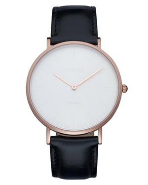 
                  
                    Load image into Gallery viewer, Tomaz Men&amp;#39;s Watch G2M-B (Rosegold/White) Black Leather Strap
                  
                