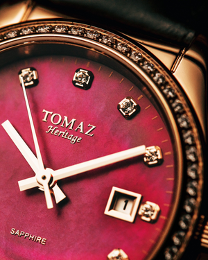 
                  
                    Load image into Gallery viewer, Tomaz Ladies Watch TQ017L-D5  (Rosegold/Pink) with Swarovski (Black Leather Strap)
                  
                