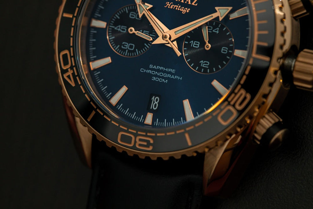 
                  
                    Load image into Gallery viewer, Tomaz Men&amp;#39;s Watch TW012-D7 (Rose Gold/Navy) Black Leather Strap
                  
                