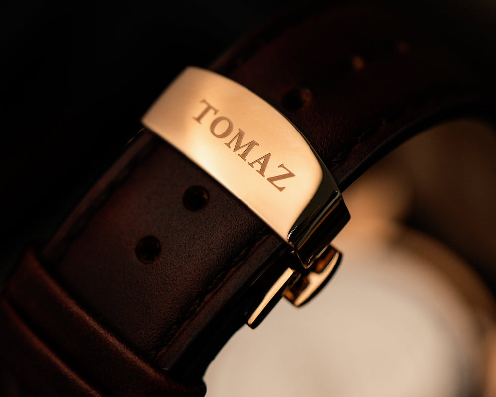 
                  
                    Load image into Gallery viewer, Tomaz Men&amp;#39;s Watch GR02-D7 (Rosegold/Green) Coffee Leather Strap
                  
                