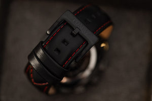 
                  
                    Load image into Gallery viewer, RAWR III TW024E-D3 (Black/Red) with White Swarovski (Black Leather Strap)
                  
                